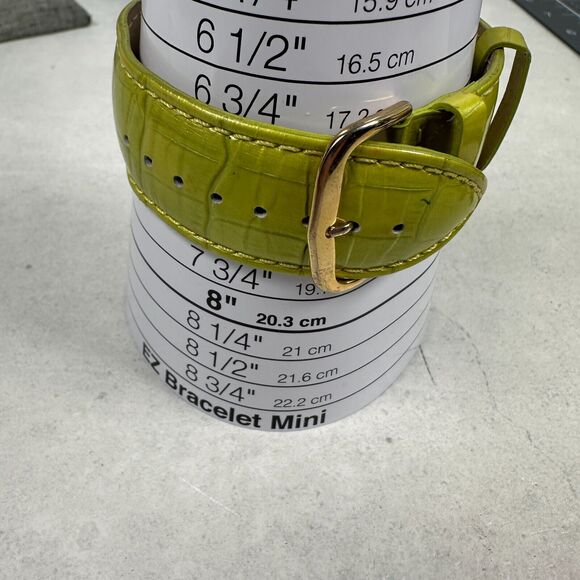 Joan Rivers Watch Womens 39mm Pave Bezel Green Embossed Band Quartz New Battery - Picture 11 of 11